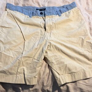 Tommy Hilfiger Light Beige Shorts with Blue Waistband